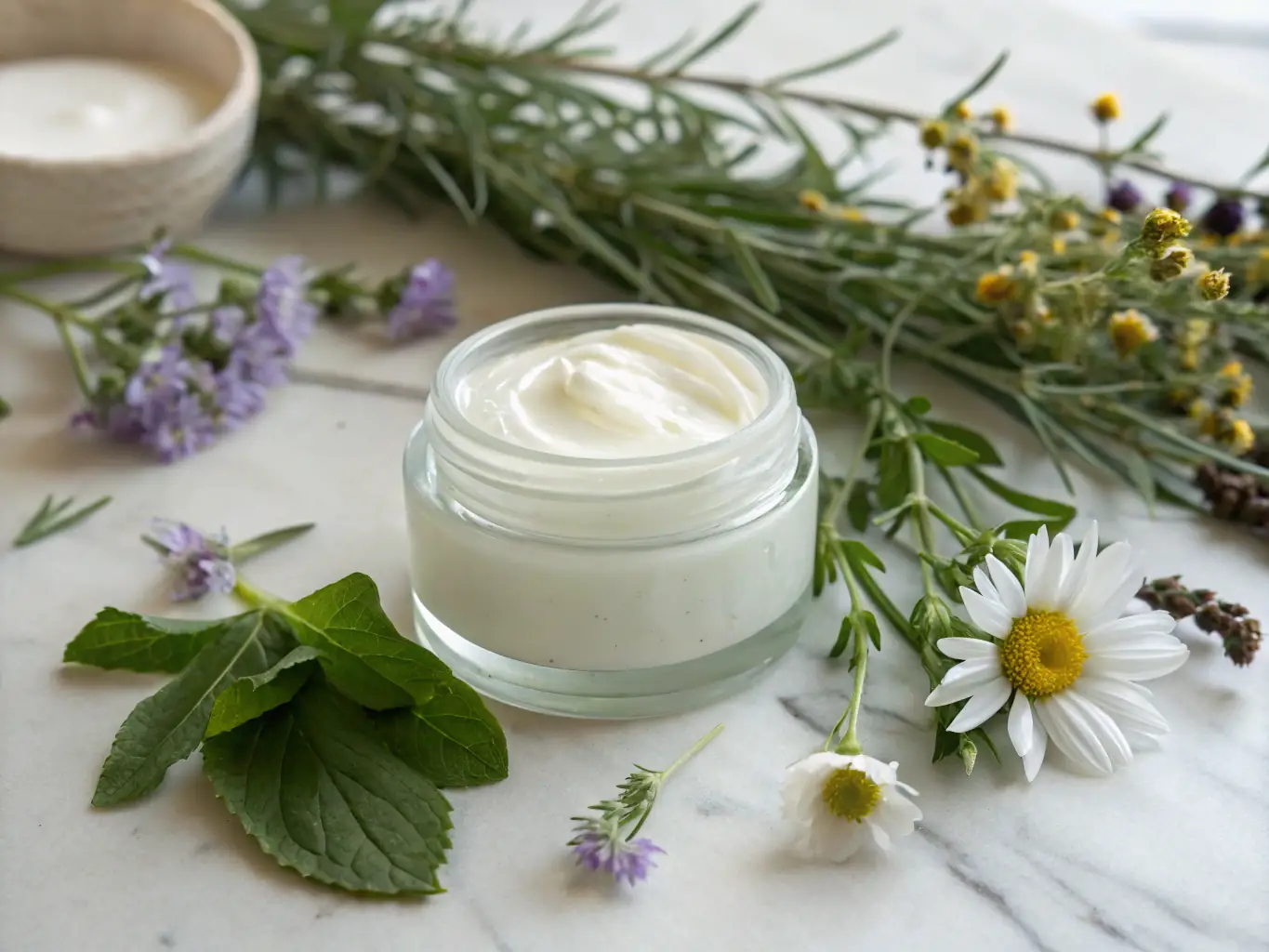 A clean, editorial-style image of aLOVIN 婭薇恩's Nourishing System product, emphasizing its natural ingredients and benefits for skin health.